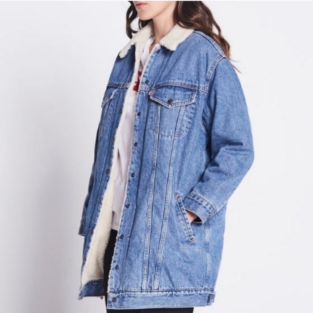 Levi's Long Sherpa Denim Jacket